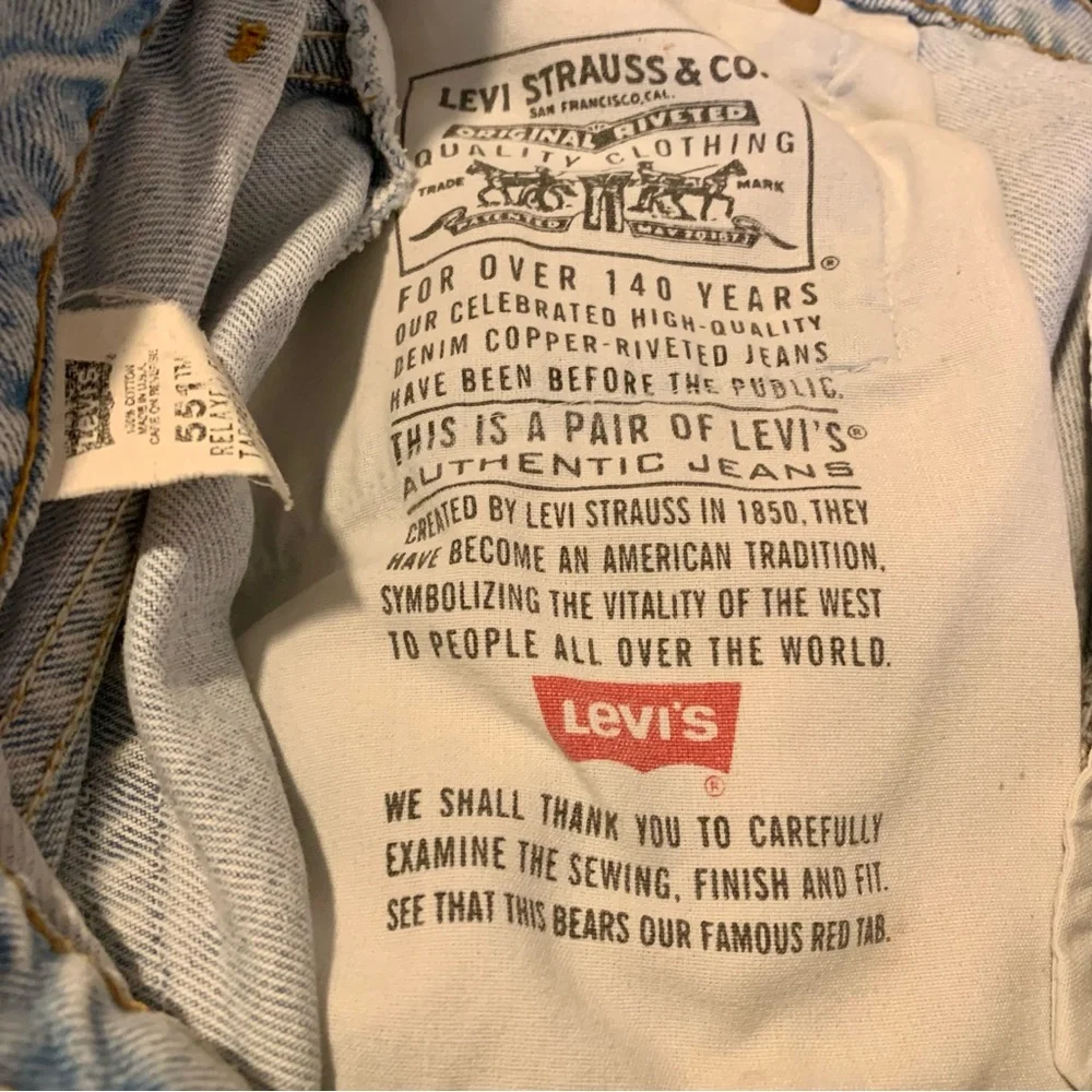 1995 vintage Levi’s 551 Relaxed Tapered Leg Womens Jeans USA Made Sz 16 M - Picture 6 of 9